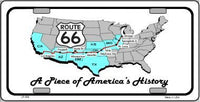 Route 66 A Piece of American History Metal Novelty License Plate