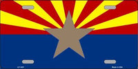 Big Star Arizona Flag Background Metal Novelty License Plate