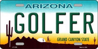 Golfer Arizona State Background Metal Novelty License Plate