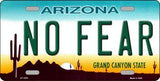 No Fear Arizona Metal Novelty License Plate