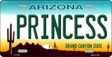 Princess Arizona Background Metal Novelty License Plate