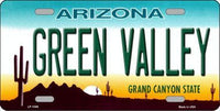 Green Valley Arizona Background Metal Novelty License Plate