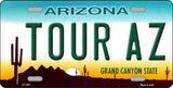 Tour AZ Arizona Background Metal Novelty License Plate