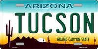 Tucson Arizona Background Metal Novelty License Plate