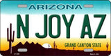 N Joy Arizona Background Metal Novelty License Plate