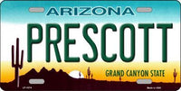 Prescott Arizona Background Metal Novelty License Plate