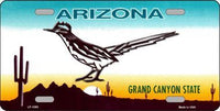 Roadrunner Arizona Background Metal Novelty License Plate