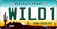 Wild One Arizona Background Metal Novelty License Plate