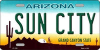 Sun City Arizona Background Metal Novelty License Plate