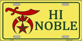 Hi Noble Metal Novelty License Plate