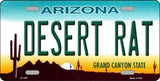 Desert Rat Arizona Background Metal Novelty License Plate