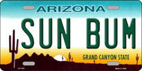 Sun Bum Arizona Background Metal Novelty License Plate