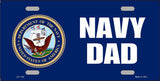 Navy Dad Metal Novelty License Plate