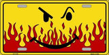 Smiley Flame Face Metal Novelty License Plate