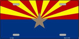 Arizona Flag Small Star Metal Novelty License Plate