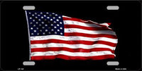 American Flag Waving Metal Novelty License Plate