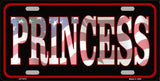 Princess American Flag Metal Novelty License Plate