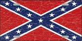 Distressed Confederate Flag Novelty Metal License Plate