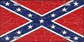 Distressed Confederate Flag Novelty Metal License Plate