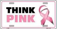 Think Pink Novelty Metal License Plate