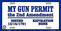 My Gun Permit Metal Novelty License Plate