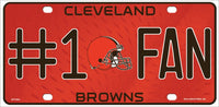 Cleveland Browns #1 Fan Novelty Metal License Plate