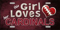 This Girl Loves Her Arizona Cardinals Novelty Metal License Plate