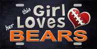 This Girl Loves Her Chicago Bears Novelty Metal License Plate