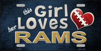 This Girl Loves Her Los Angeles Rams Novelty Metal License Plate