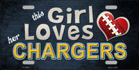 This Girl Loves Her San Diego Chargers Novelty Metal License Plate