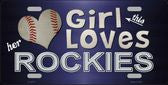 This Girl Loves Her Colorado Rockies Novelty Metal License Plate