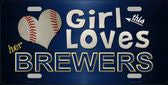 This Girl Loves Her Milwaukee Brewers Novelty Metal License Plate