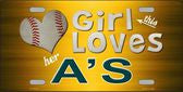 This Girl Loves Her Oakland A's Novelty Metal License Plate