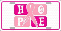 Breast Cancer Hope Metal Novelty License Plate