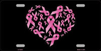 Cancer Pink Ribbons Novelty Metal License Plate