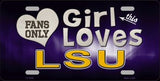 This Girl Loves LSU Novelty Metal License Plate