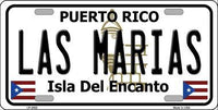 Las Marias Puerto Rico State Background Metal Novelty License Plate