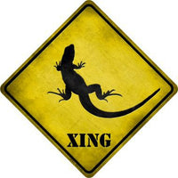 Lizard Xing Novelty Metal Crossing Sign