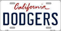 Los Angeles Dodgers California State Background Novelty Metal License Plate