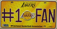 Los Angeles Lakers NBA #1 Fan Metal Novelty License Plate
