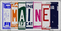 Maine License Plate Art Brushed Aluminum Metal Novelty License Plate