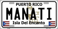 Manati Puerto Rico State Background Metal Novelty License Plate