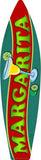 Margarita Metal Novelty Surf Board Sign