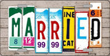 Married Wood License Plate Art Novelty Metal License Plate