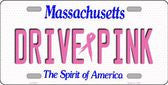 Drive Pink Massachusetts Novelty Metal License Plate