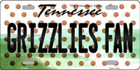 Memphis Grizzlies NBA Fan Tennessee Novelty State Background Metal License Plate