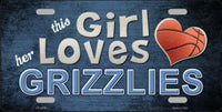 This Girl Loves Her Grizzlies Novelty Metal License Plate
