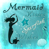 Mermaid Kisses Novelty Metal Square Sign