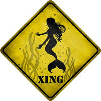 Mermaids Xing Novelty Metal Crossing Sign