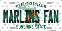 Miami Marlins MLB Fan Florida State Background Metal Novelty License Plate